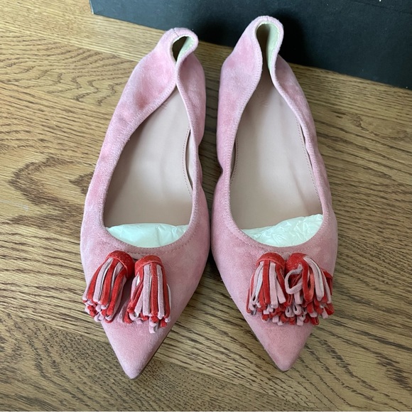 J. Crew Shoes - J.Crew Lottie Tassel Flats Suede in Pink Womens Valentines Day